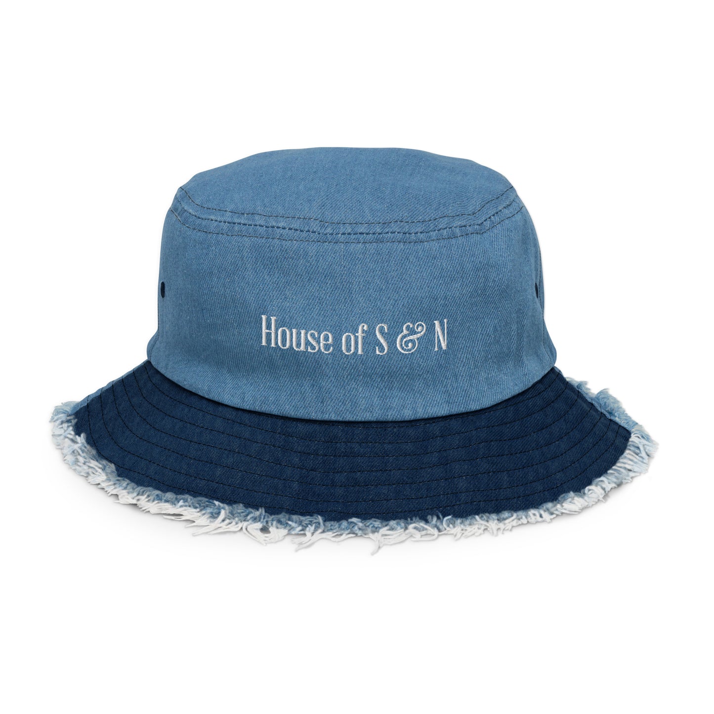 Distressed denim bucket hat - House of S & N